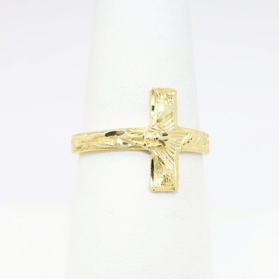 Picture of Crucifix Ring in 14k Yellow Gold