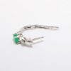 Picture of Emerald and Diamond Huggee/Hoop Earrings in 14k White Gold