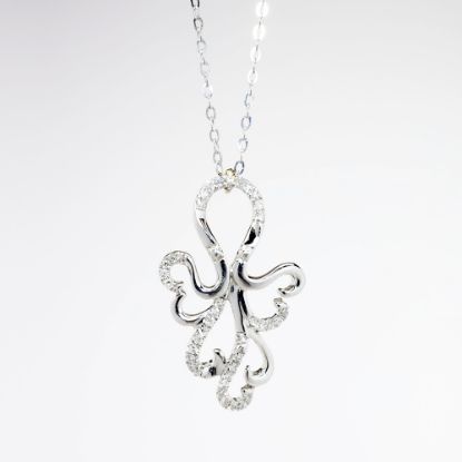 Picture of Diamond Octopus Necklace in 14k White Gold