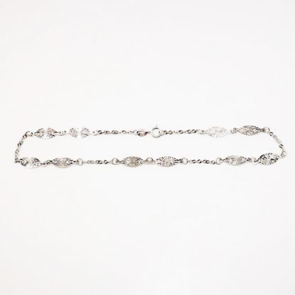Picture of Filigree Link Anklet in 14k White Gold