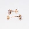 Picture of Morganite Oval Solitaire Earrings with Diamond Halo in 10k Rose Gold