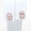 Picture of Morganite Oval Solitaire Earrings with Diamond Halo in 10k Rose Gold