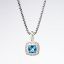 Picture of David Yurman Blue Topaz with Diamond Halo Sterling Silver Pendant Necklace