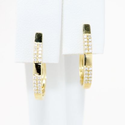 Picture of Diamond Hoop Earrings in 14k Yellow Gold