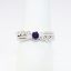 Picture of Bezel Set Amethyst Ring with Diamond Accents in 14k White Gold