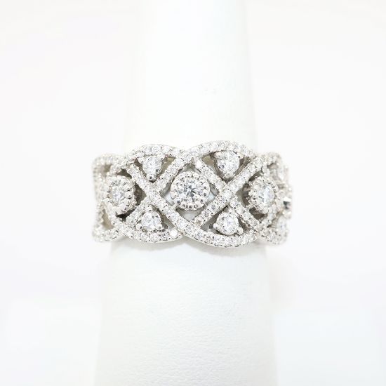 Picture of 3.10ct 'Woven' Diamond Band Ring in 14k White Gold