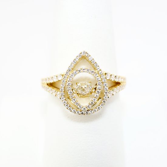 Picture of Crown of Light 'Dancing' en Tremblant Diamond Ring in 14k Yellow Gold