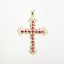 Picture of 2.50ct Ruby Cross Pendant in 14k Yellow Gold