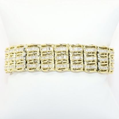 Picture of 7.65ct Diamond Baguette Bracelet in 14k Yellow Gold