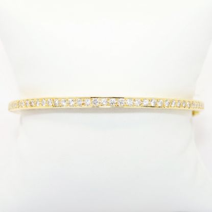 Picture of 18k Yellow Gold & Diamond Bangle Bracelet with Star & Moon Details, 3.50ct