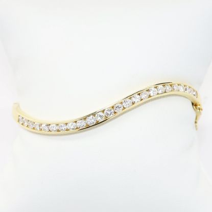 Picture of 2.15ct Diamond Swirl Bangle Bracelet in 18k Yellow Gold