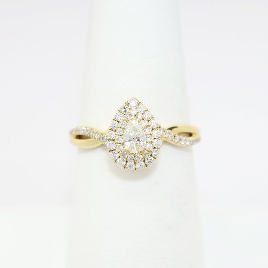 Picture of 0.60 Pear Shaped Diamond Ring in 14k Yellow Gold