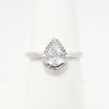 Picture of 0.52ct Pear Cut Diamond Ring with Halo in 14k White Gold