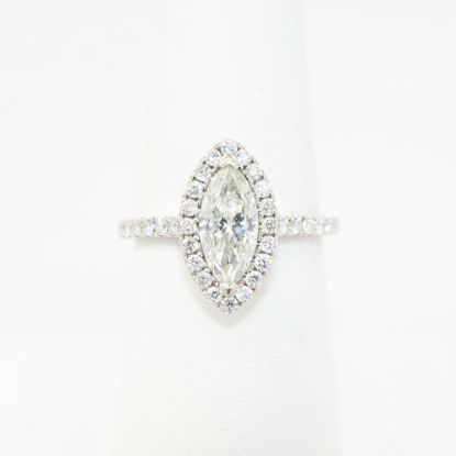 Picture of 1.00ct Marquise Cut Diamond Ring with Halo in 14k White Gold