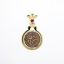 Picture of Widow's Mite Coin Pendant with 18k Yellow Gold & Ruby Bezel