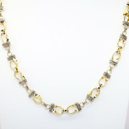 Picture of Custom Crafted Stirrup Chain Necklace in 14k Two-Tone Gold