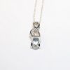 Picture of 14k White Gold & 1.64ct Oval Cut Aquamarine with Diamond Accents Pendant Necklace