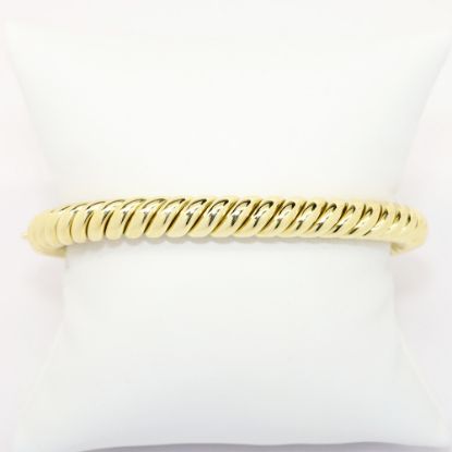 Picture of Spiral/Twisted Hinged Bangle Bracelet in 18k Yellow Gold