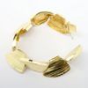 Picture of Retro, Textured Asymmetrical Link Bracelet in 18k Yellow Gold