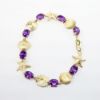 Picture of Amethyst Bracelet with Sea Shells, Sand Dollars & Starfish in 14k Yellow Gold