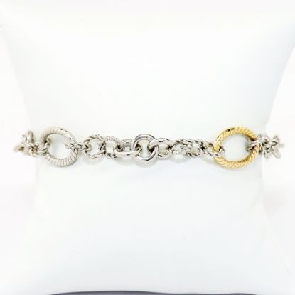 Picture of Phillip Gavriel Oval Link Chain Bracelet in Sterling Silver & 18k Yellow Gold