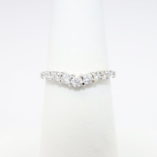 Picture of 14k White Gold & Diamond Contour Band Ring