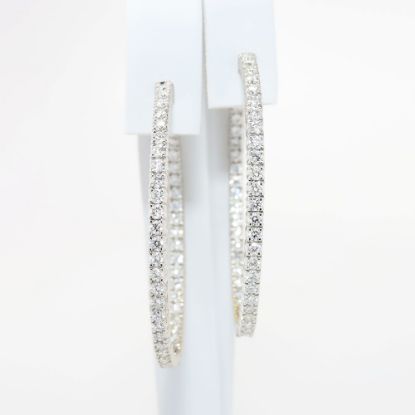 Picture of 3.68ct Diamond Hoop Earrings in 14k White Gold