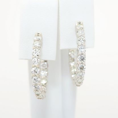 Picture of 1.98ct Diamond Hoop Earrings in 14k White Gold