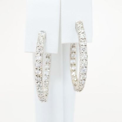 Picture of 1.68ct Diamond Hoop Earrings in 14k White Gold