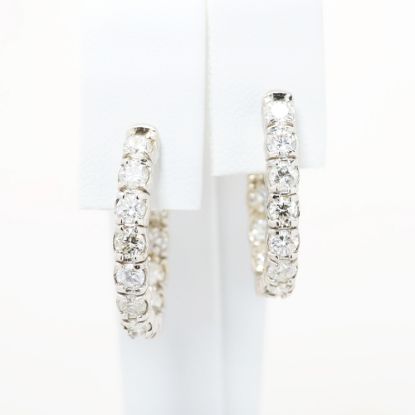 Picture of 2.16ct Diamond Hoop Earrings in 14k White Gold