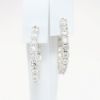 Picture of 3.21ct Diamond Hoop Earrings in 14k White Gold