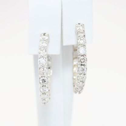 Picture of 3.21ct Diamond Hoop Earrings in 14k White Gold