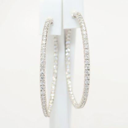 Picture of 4.43ct Diamond Hoop Earrings in 14k White Gold