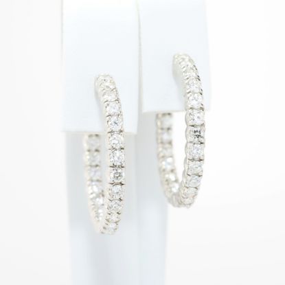 Picture of 1.95ct Diamond Hoop Earrings in 14k White Gold