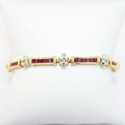 Picture of 18k Two-Tone Gold, Ruby and Diamond Bracelet