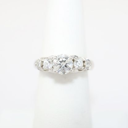 Picture of 14k White Gold & Round Brilliant Cut Side Stone Engagement Ring