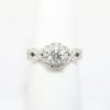 Picture of 14k White Gold, Round Brilliant Cut & Diamond Cluster Accented Engagement Ring