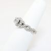 Picture of 14k White Gold, Round Brilliant Cut & Diamond Cluster Accented Engagement Ring