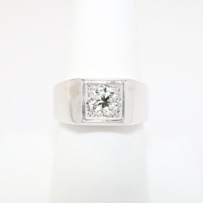Picture of 14K White Gold & .90ct Diamond Men's Ring
