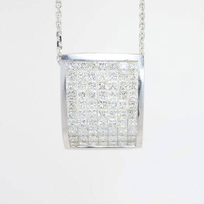 Picture of 18k White Gold & Invisible Set 5.00ct Diamond Slide/Pendant