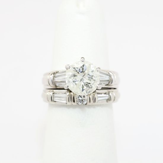 Picture of Platinum & 1.80 Round Round Brilliant Cut Diamond Bridal Ring Set