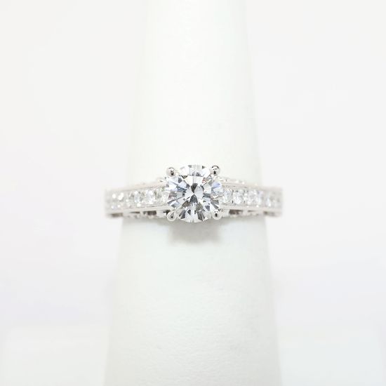 Picture of 14k White Gold & 0.82 Round Brilliant Cut Diamond Engagement Ring