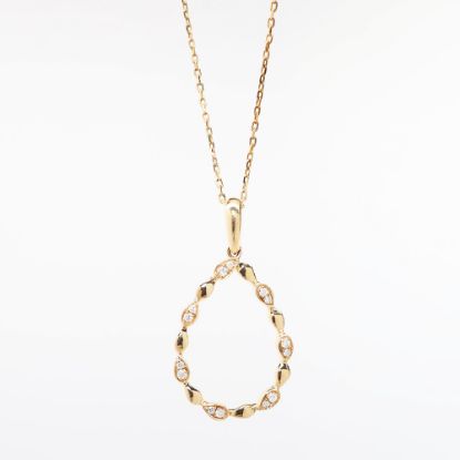 Picture of 14k Rose Gold & Diamond Teardrop Pendant Necklace