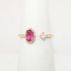 Picture of 14k Rose Gold, Oval Cut Pink Tourmaline and Diamond Ring