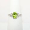 Picture of 14k White Gold, Oval Cut Peridot & Diamond Ring