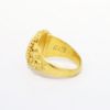 Picture of Vintage Chinese Export 22k Gold & Bezel Jet Jade Floral Design Ring