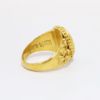 Picture of Vintage Chinese Export 22k Gold & Bezel Jet Jade Floral Design Ring