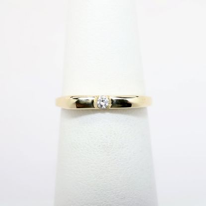 Picture of 14k Yellow Gold & 0.04ct Diamond Flat-Top Stackable Ring