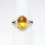 Picture of 14k Two-Tone 3.00ct Oval Cut Citrine Ring with Diamond Halo