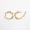 Picture of 18k Yellow Gold & Turquoise Cabochon Abstract Hoop Earrings